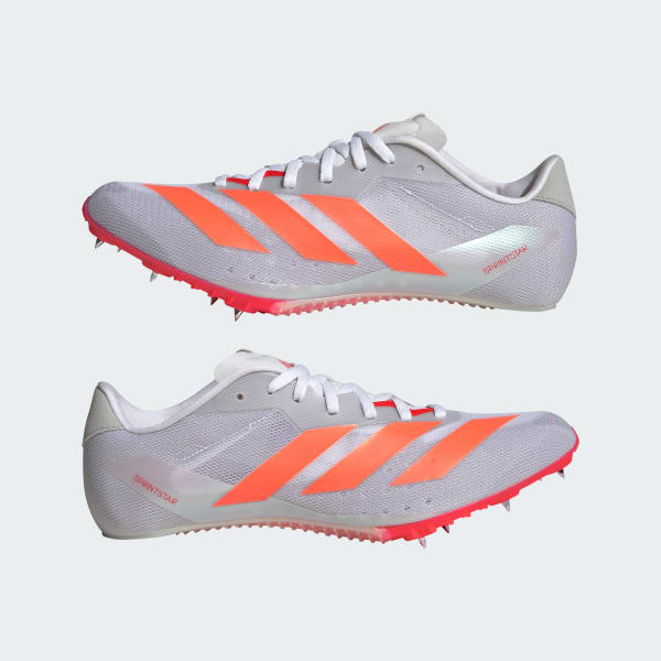 Sizing 아디다스 아디제로 스프린트스타 단거리 러닝화 클라우드 화이트/루시드 오렌지/루시드 레드 JQ0626