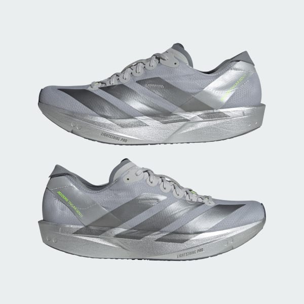 Sizing Adidas Adizero Takumi Sen 11 Sepatu Lari Silver Metallic/Iron Metallic/Lucid Lemon JQ2814