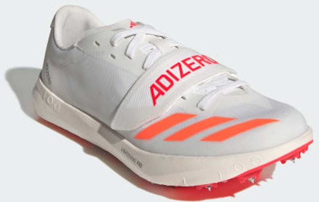 Adidas Adizero TJ/PV Sepatu Lompat Jauh/Tiang Putih/Oranye/Lucid Merah. JQ0802 Shop Adidas Adizero TJ/PV Sepatu Lompat Jauh/Tiang Putih/Oranye/Lucid Merah. JQ0802