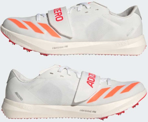 Adidas Adizero TJ/PV Sepatu Lompat Jauh/Tiang Putih/Oranye/Lucid Merah. JQ0802 Sizing Adidas Adizero TJ/PV Sepatu Lompat Jauh/Tiang Putih/Oranye/Lucid Merah. JQ0802