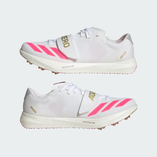 Sizing adidas Adizero TJ/PV 三項跳/撐竿跳鞋 白色/黑色/金屬金 KJ9542