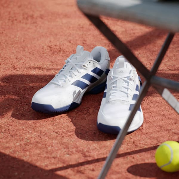 Purchase adidas Adizero Ubersonic 5 Sepatu Tenis Putih/Biru Gelap/Perak Metalik JR1736