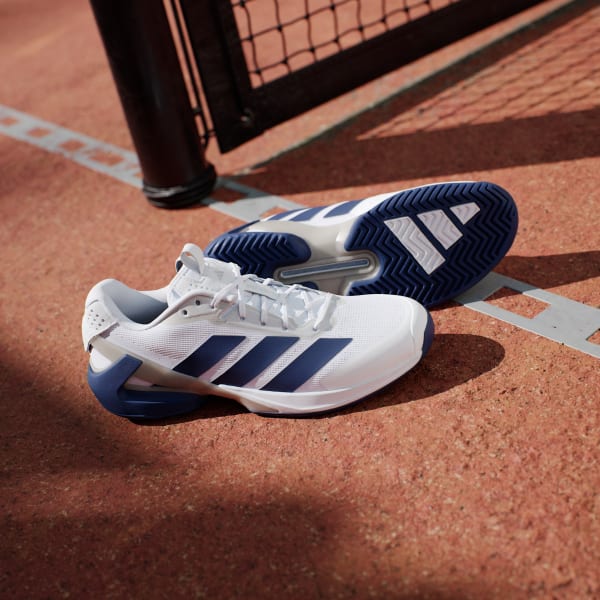 Cheap adidas Adizero Ubersonic 5 Sepatu Tenis Putih/Biru Gelap/Perak Metalik JR1736