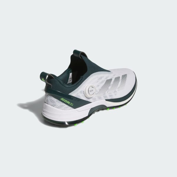 Details for Adidas Adizero ZG BOA Spikeless Golf Cloud White/Aurora Ivy/Lime Burst Kasut. JI4162