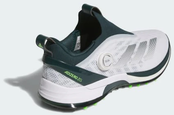 Adidas Adizero ZG BOA Spikeless Golf Cloud White/Aurora Ivy/Lime Burst Kasut. JI4162 Details for Adidas Adizero ZG BOA Spikeless Golf Cloud White/Aurora Ivy/Lime Burst Kasut. JI4162