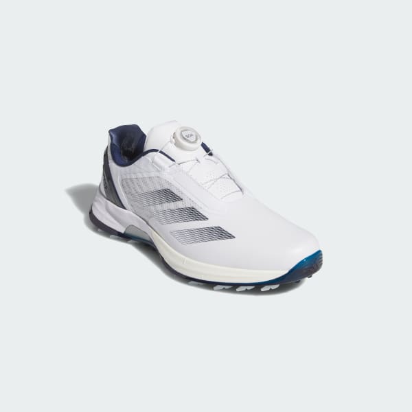 Purchase 阿迪达斯 Adizero ZG Lo BOA 无钉高尔夫鞋 云白/夜靛蓝/银金属 JS1767