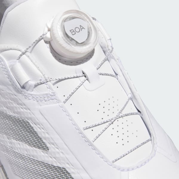 Sizing アディダス アディゼロ ZG BOA スパイクレス ゴルフシューズ ホワイト/メタリック JS1766