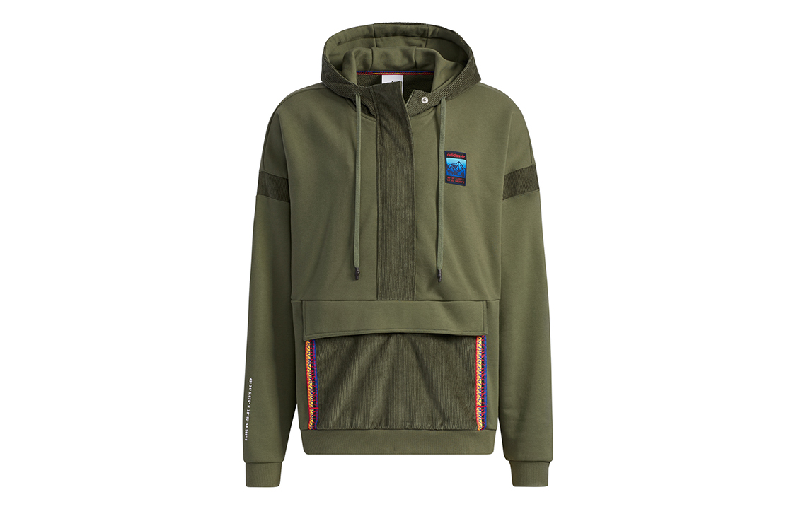 adidas ADV Hoodie Retro Half-Zip Pullover Sweatshirt Green - Style GV0930