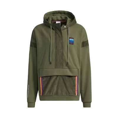 adidas ADV Hoodie Retro Half-Zip Pullover Sweatshirt Green - Style GV0930