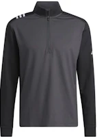 adidas AdvAntage Half-Zip Striped Golf Pullover Long Sleeve - Black HD1028 adidas AdvAntage Half-Zip Striped Golf Pullover Long Sleeve - Black HD1028