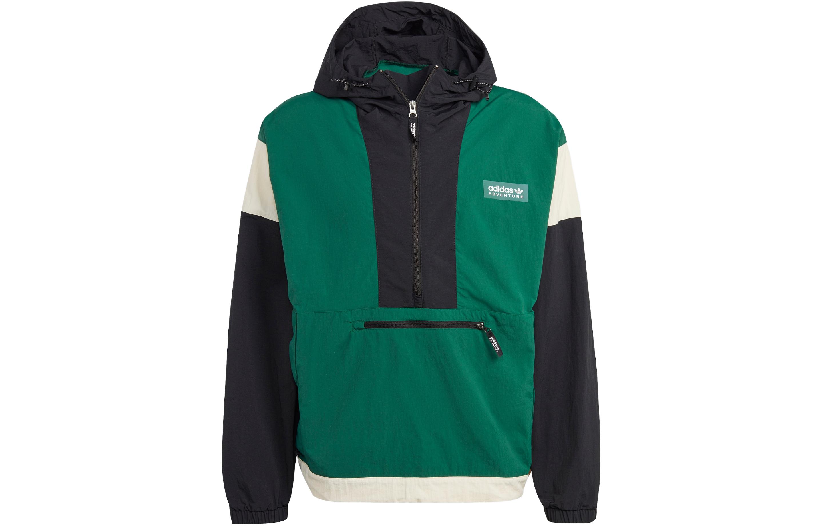 adidas Adventure Colorblock Hoodie Jacket Deep Green IC5640