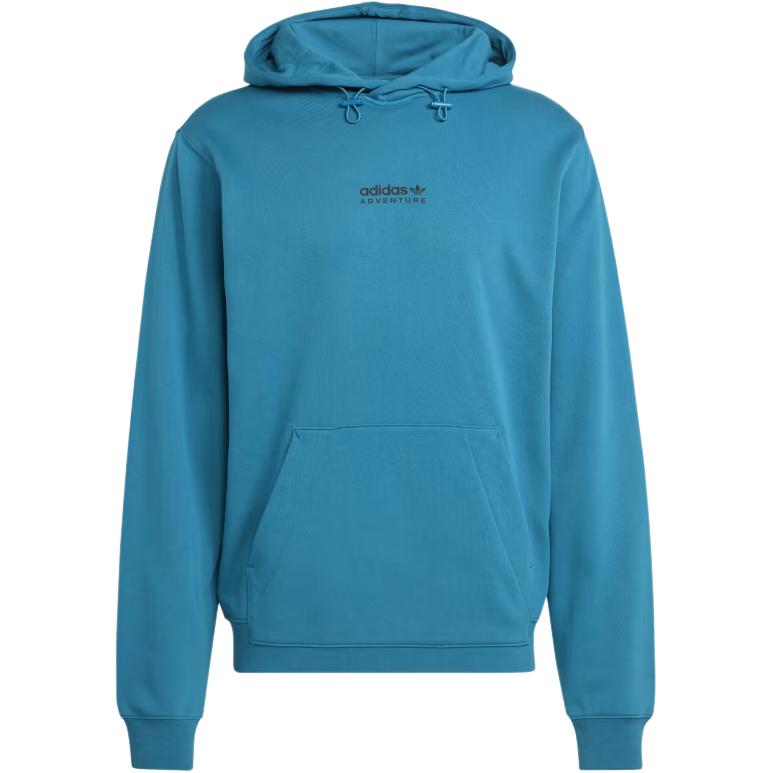 adidas Adventure Hoodie Blue Pullover with Logo Print IC2356