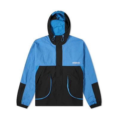 adidas Adventure Logo Print Hooded Windbreaker Jacket Blue/Black () H09053