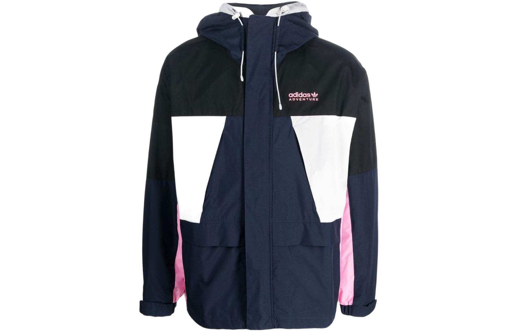adidas Adventure Logo Print Zip-Up Hooded Jacket Blue () HK4980