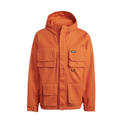 adidas Adventure Multipocket Jacket Orange Outdoor Casual Hooded Jacket HR4276