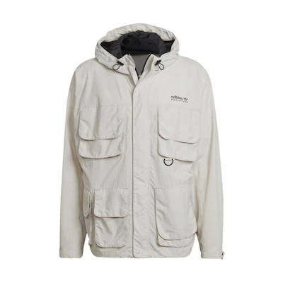 adidas Adventure Trefoil Utility Pocket Hooded Jacket White HF4794