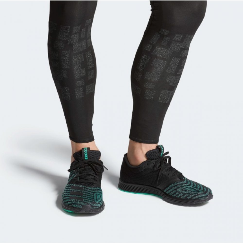 Sizing adidas Aerobounce pr 舒適 透氣 低筒 跑步鞋 男款 黑綠