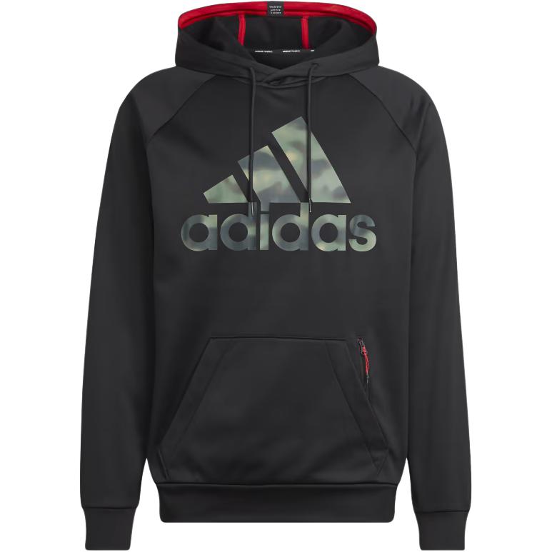 adidas AEROREADY Game and Go Camo Logo Hoodie Black Casual Pullover HK9845