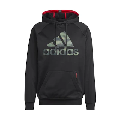 adidas AEROREADY Game and Go Camo Logo Hoodie Black Casual Pullover HK9845