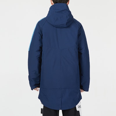 adidas AFA Stadium Parka Striped Hooded Jacket Blue HF3912 Purchase adidas AFA Stadium Parka Striped Hooded Jacket Blue HF3912