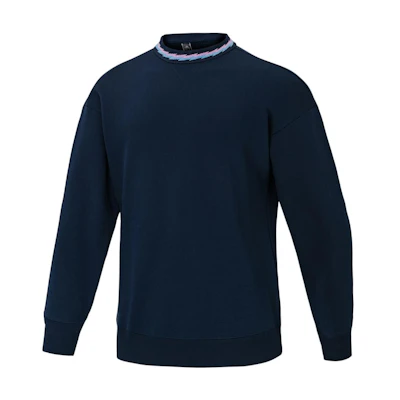 adidas AFC LS CR Navy Blue Loose Fit Crewneck Sweatshirt Mens HF4036