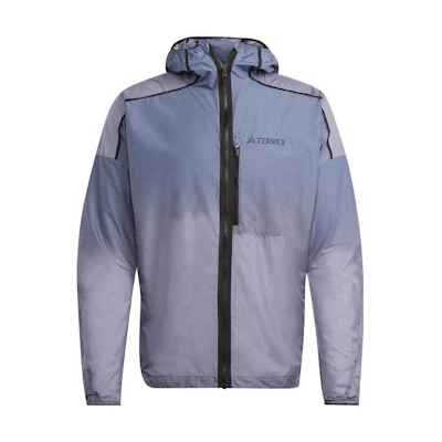 adidas Agravic Windweave Trail Gradient Logo Zip Hoodie Jacket - Teal-Grey HT9391