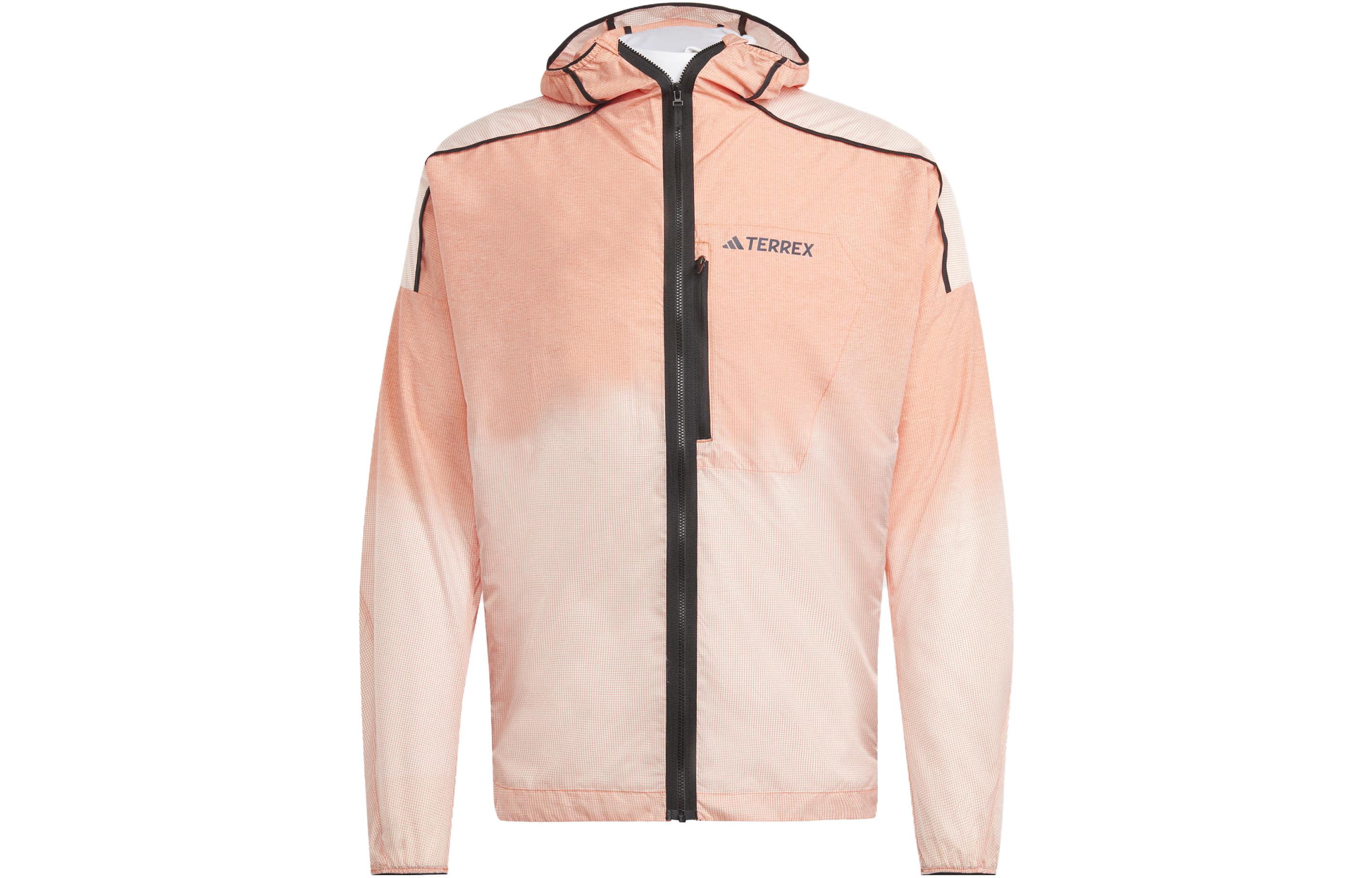 adidas Agravic Windweave Trail Gradient Logo Zip Jacket Orange HZ1327