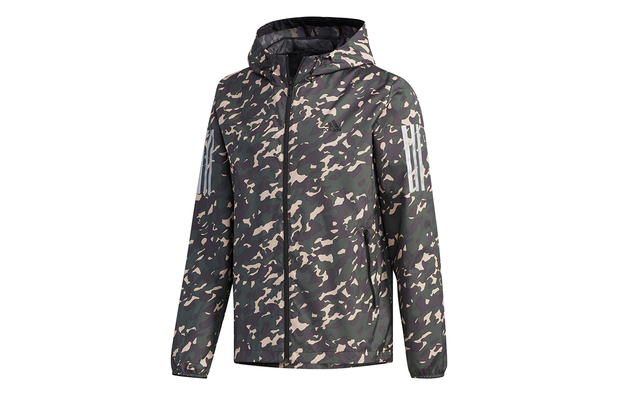 adidas AI WB Camo Full-Zip Hoodie Jacket - Dark Earth Brown EH3801