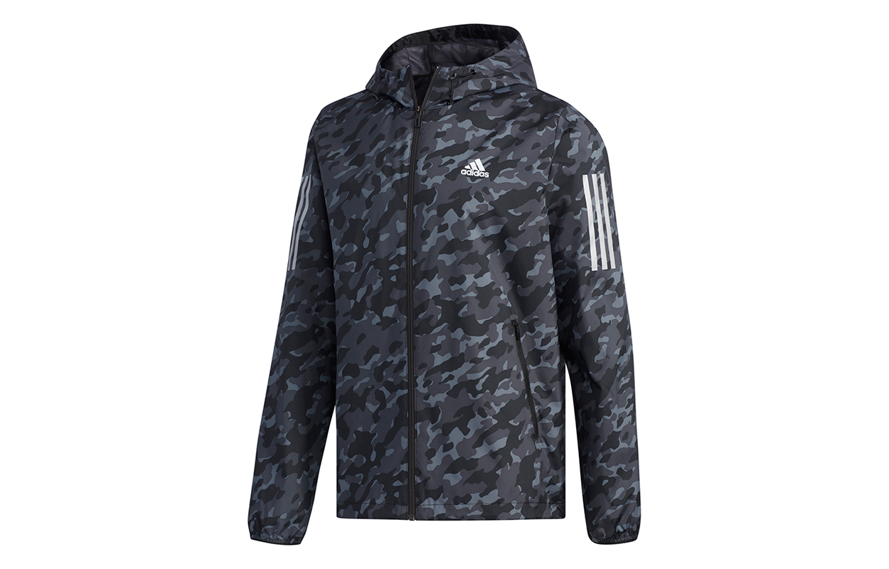 adidas AI WB Camo Windbreaker Hoodie Jacket Black Camouflage EH3803