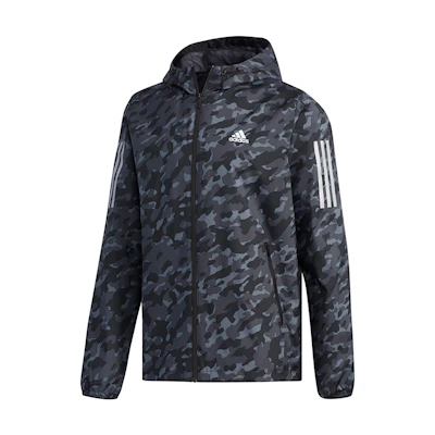 adidas AI WB Camo Windbreaker Hoodie Jacket Black Camouflage EH3803