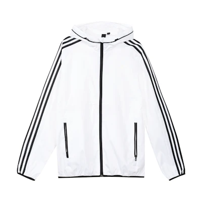 adidas AI WB Classic Striped Hoodie Jacket White - EH3806