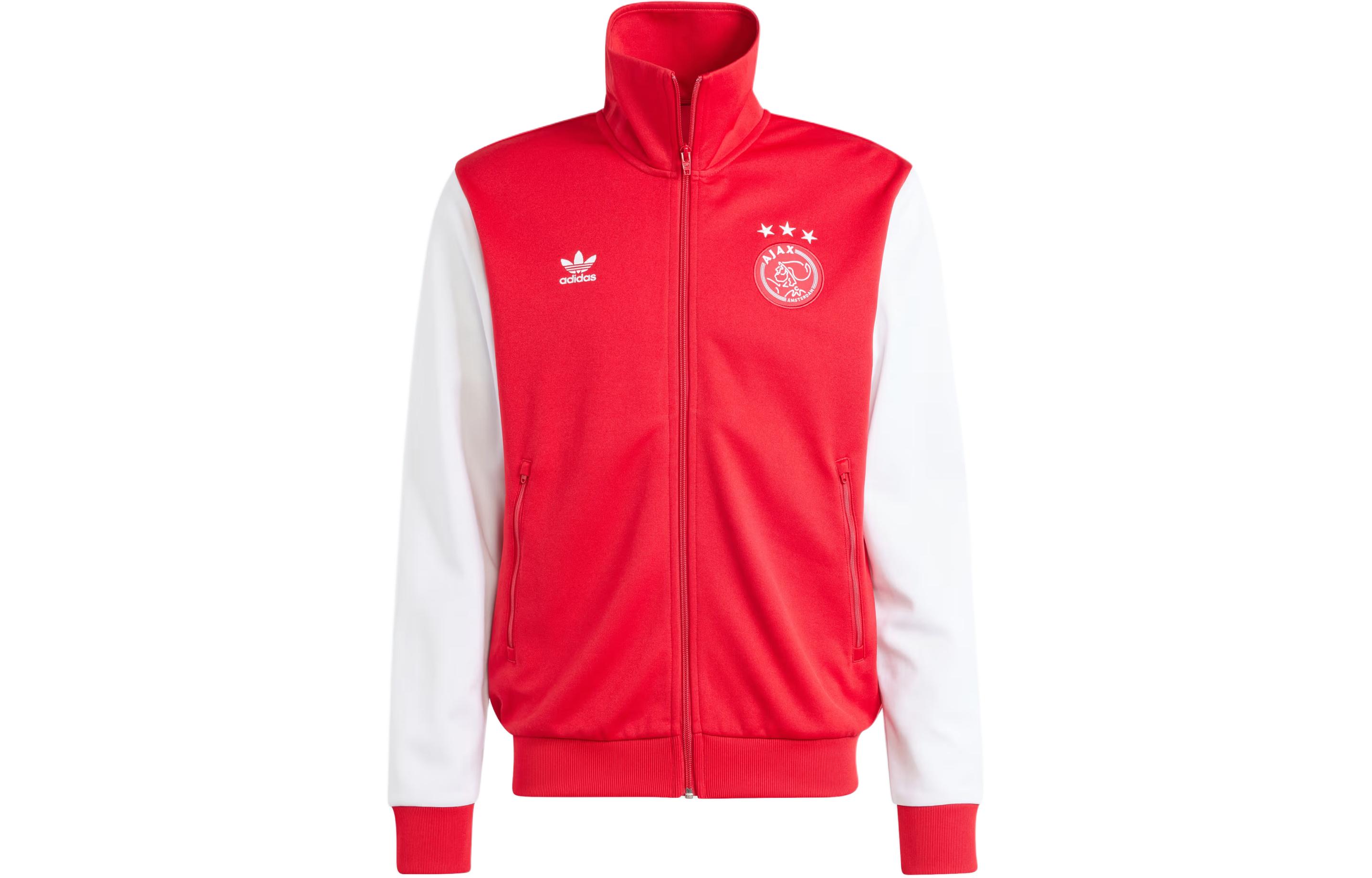adidas Ajax Amsterdam Essentials Trefoil Track Jacket Red IL6044