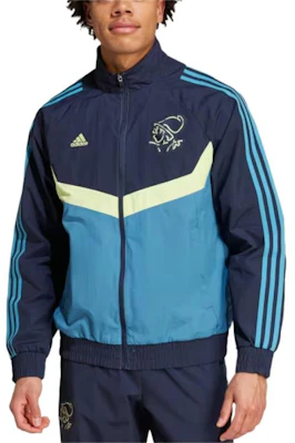 adidas Ajax Amsterdam SS24 Logo Striped Zip-Up Track Jacket Navy/White IT4210 Lookbook adidas Ajax Amsterdam SS24 Logo Striped Zip-Up Track Jacket Navy/White IT4210