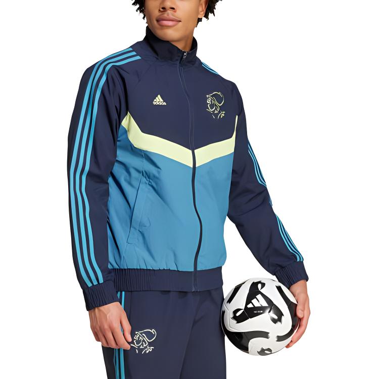 adidas Ajax Amsterdam SS24 Logo Striped Zip-Up Track Jacket Navy/White IT4210 圖 5