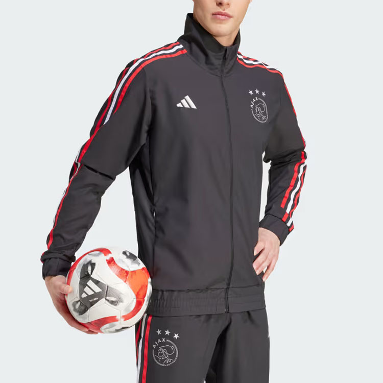 adidas Ajax Amsterdam Trackstand Graphic Jacket Black Casual Outerwear IN9079 圖 3