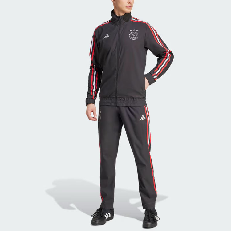 adidas Ajax Amsterdam Trackstand Graphic Jacket Black Casual Outerwear IN9079 圖 4