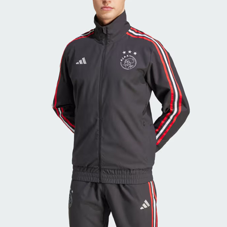 adidas Ajax Amsterdam Trackstand Graphic Jacket Black Casual Outerwear IN9079 圖 6