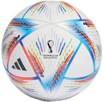 adidas AL RIHLA COM FIFA World Cup Match Ball White/Blue/Fluorescent Red H57792 adidas AL RIHLA COM FIFA World Cup Match Ball White/Blue/Fluorescent Red H57792