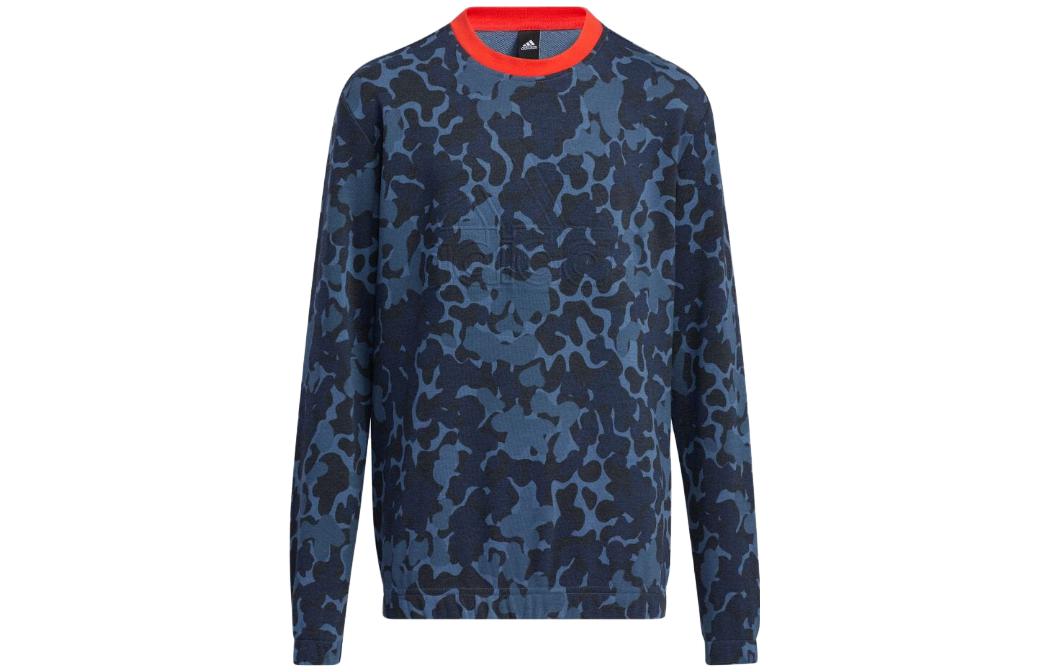 adidas All-Over Print Crewneck Sweatshirt Blue HM7180
