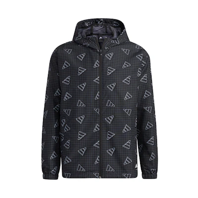 adidas All-Over Print Loose Fit Hoodie Jacket Black GP1825