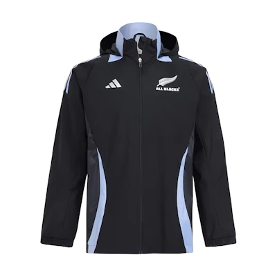 adidas All Blacks Rugby Windbreaker Hoodie Jacket Black IX0704