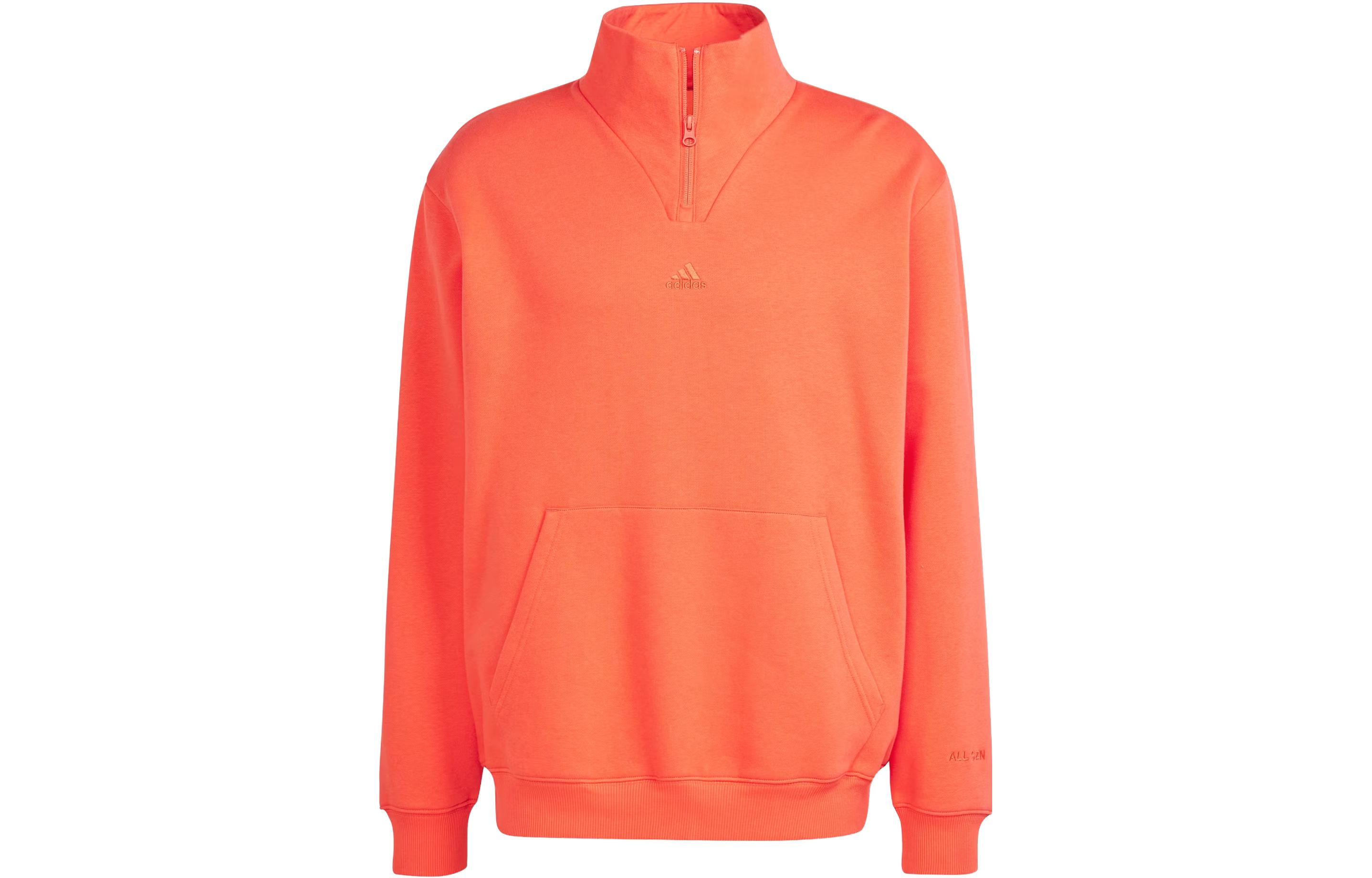 adidas All Szn Fleece 1/4-Zip Pullover Sweatshirt Red Loose-fit Top IX3965