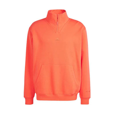adidas All Szn Fleece 1/4-Zip Pullover Sweatshirt Red Loose-fit Top IX3965