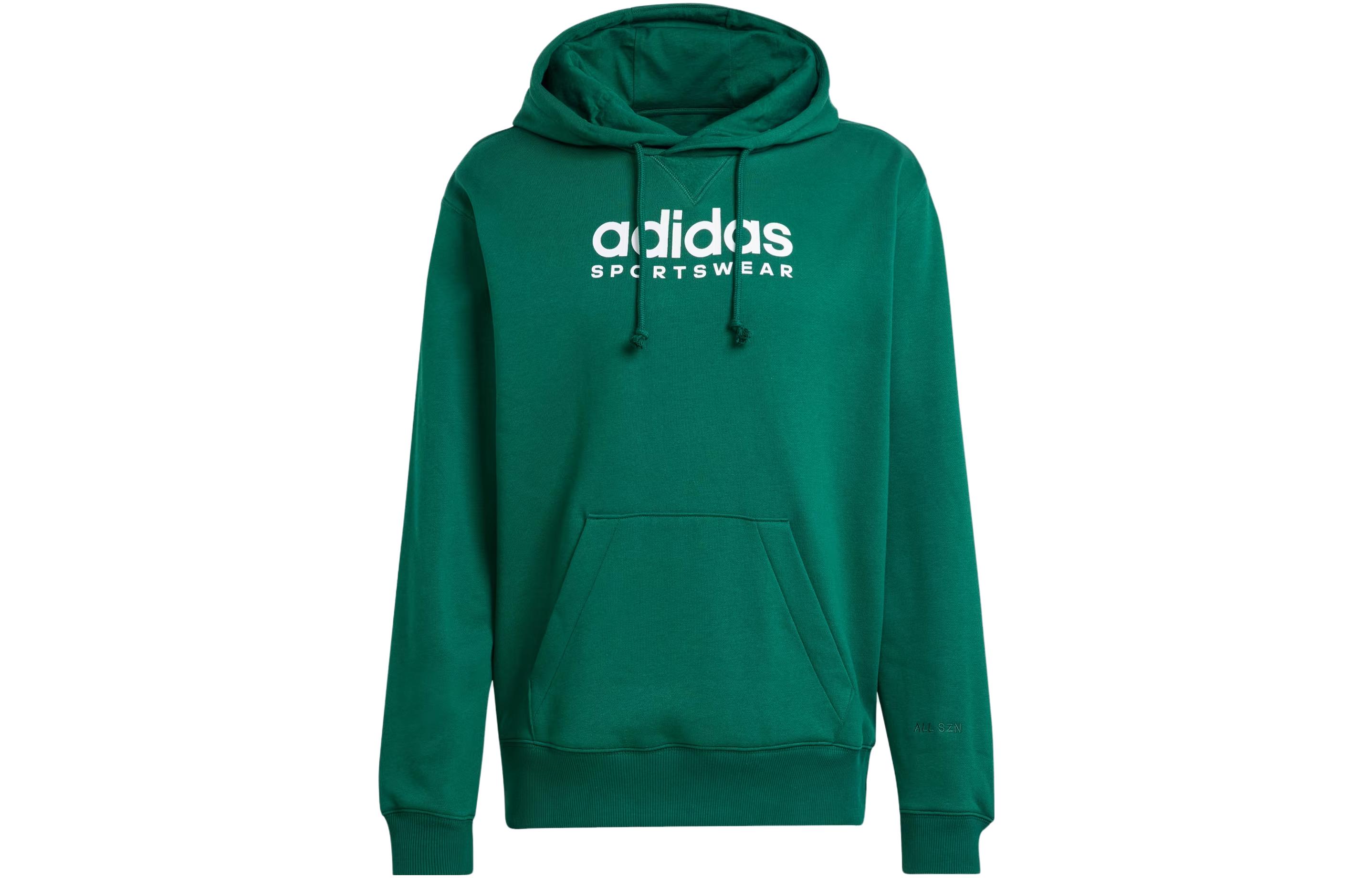 adidas All Szn Fleece Graphic Hoodie Green Logo Sweatshirt IJ9426