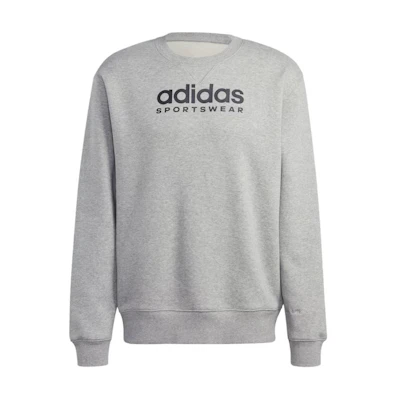 adidas All SZN Fleece Graphic Logo Sweatshirt Grey Heather - Loose Fit IC9823