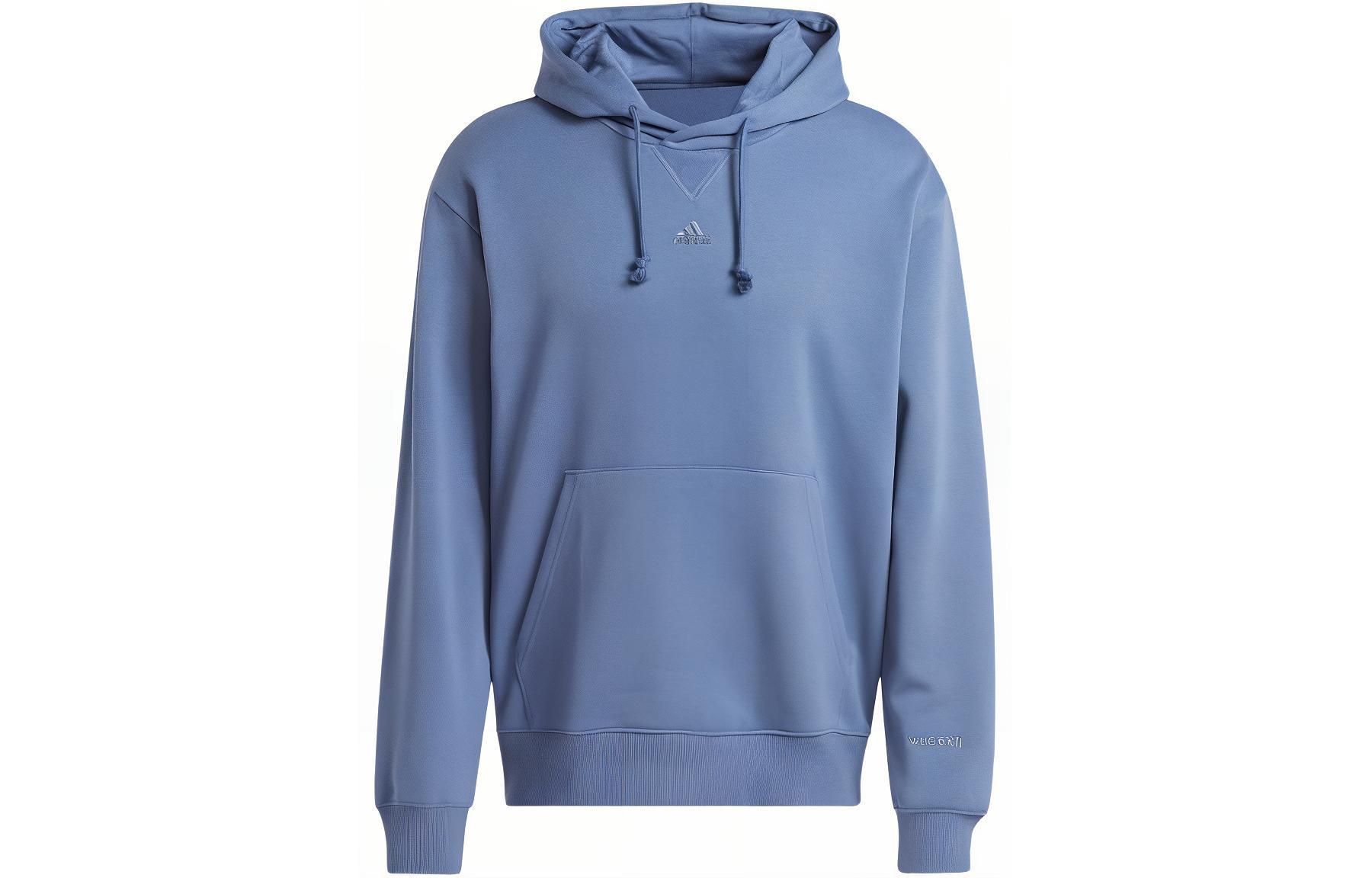 adidas All Szn Fleece Hoodie Ink Blue Solid Logo Pullover IX3955
