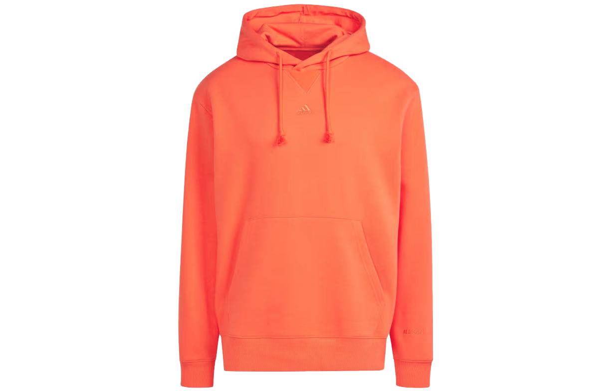 adidas All Szn Fleece Hoodie Orange Pullover with Drawstring IX3960