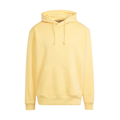 adidas All Szn Fleece Hoodie Yellow Pullover with Logo IX3956