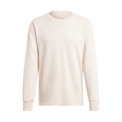 adidas All Szn French Terry 3-Stripes Garment Wash Crew Sweatshirt Light Purple IR5255