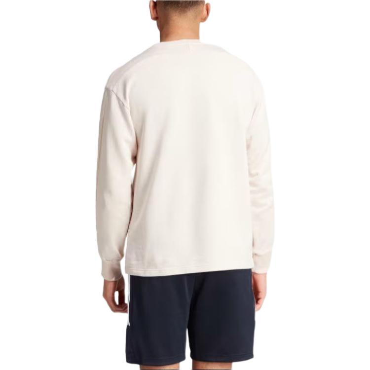 Shop アディダス オールシーズン フレンチテリー 3ストライプ ガーメント クルースウェット ライトパープル IR5255